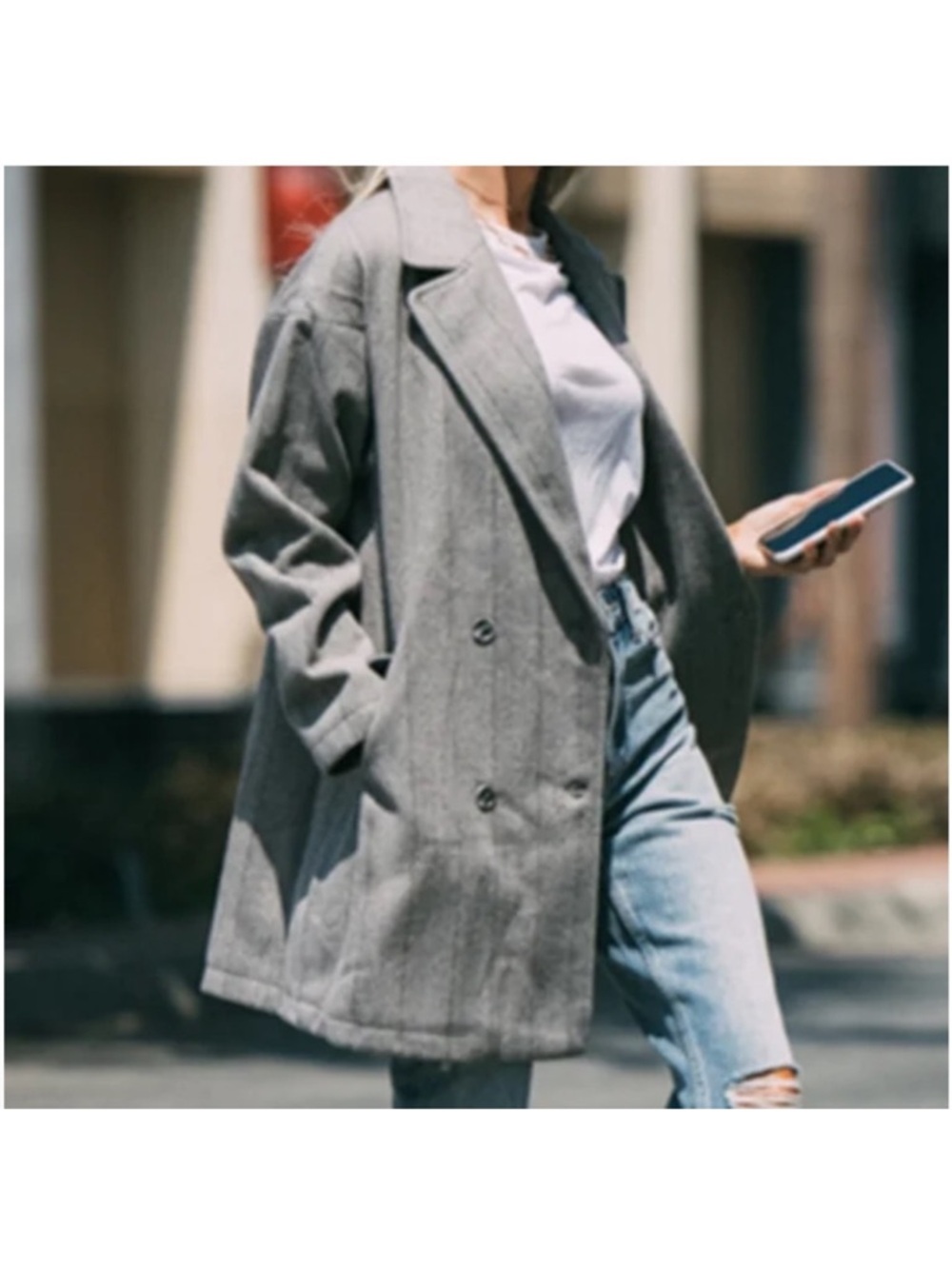 Amaryllis X Almost readyblog Gray coat/Jacket Sz S Double Breasted